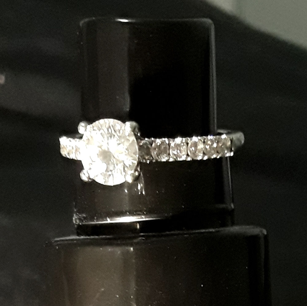 💄 LC  ring sterling silver & crystals